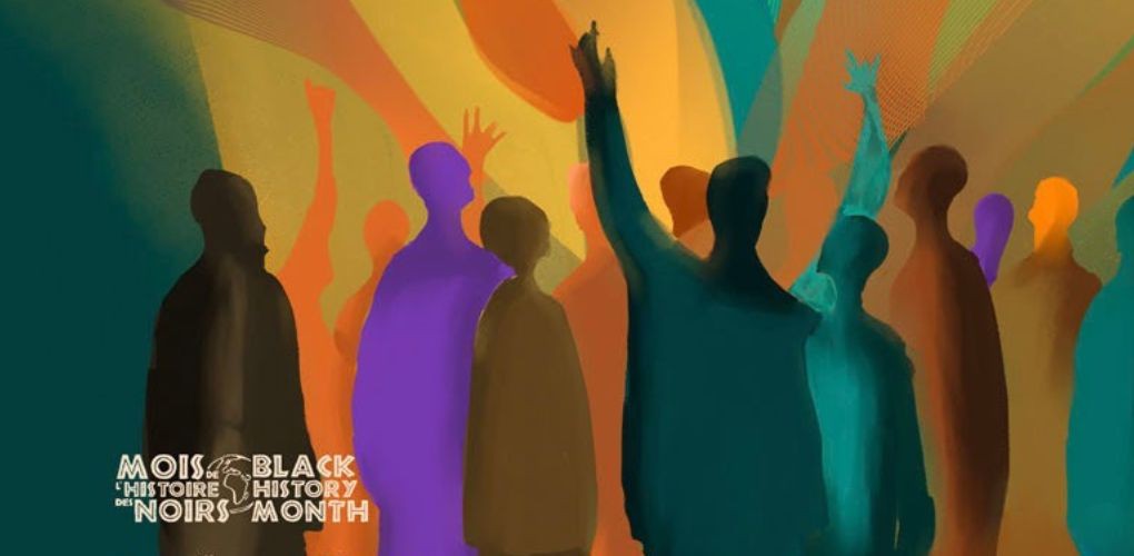 Illustration de silhouettes colorées représentant "un mouvement, une vibration collective. Un mouvement d’affirmation, de libération et de reconnaissance." selon l'artiste Williamson Dulcé.