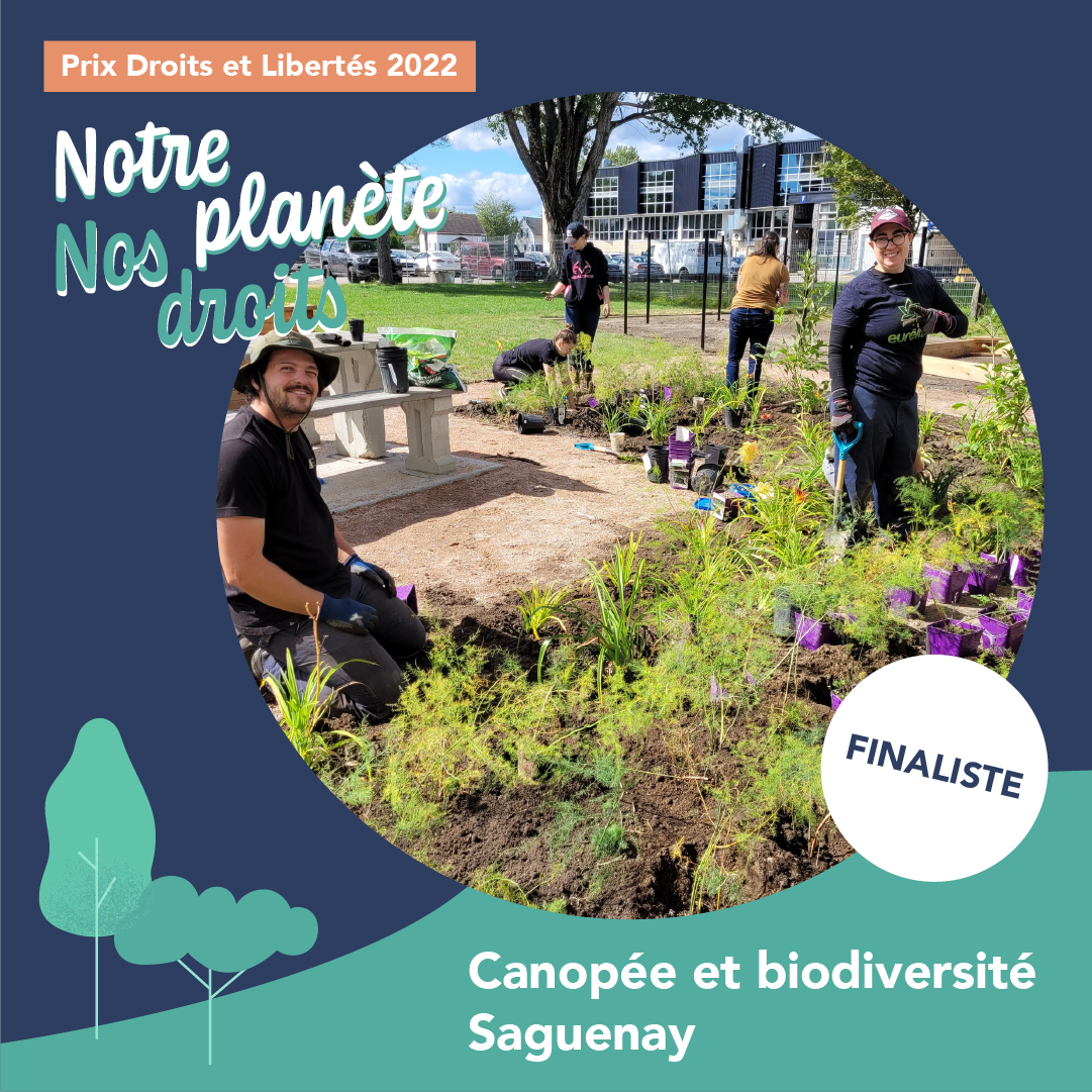 Canopée et biodiversité Saguenay: finaliste du PDL 2022.