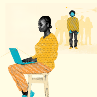 Détail de la peinture de Johanne Bilodeau.